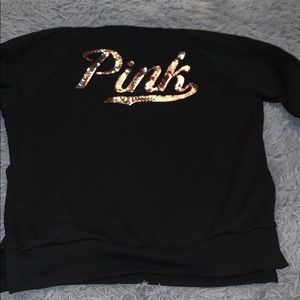 PINK Gold Sequin Oversized Hoodie